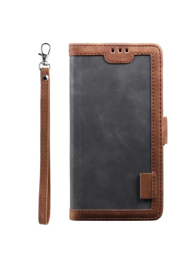 S-TOP Case For iPhone 16 Plus Retro Splicing Horizontal Flip Leather Phone Case - Image 2
