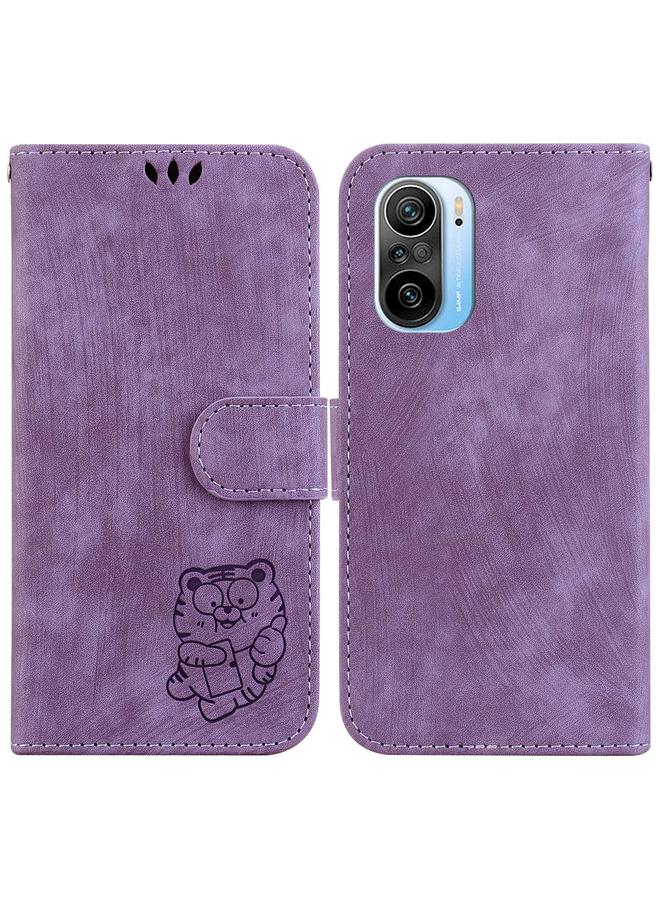 S-TOP Case For Redmi K40 / K40 Pro Little Tiger Embossed Leather Phone Case - Image 1