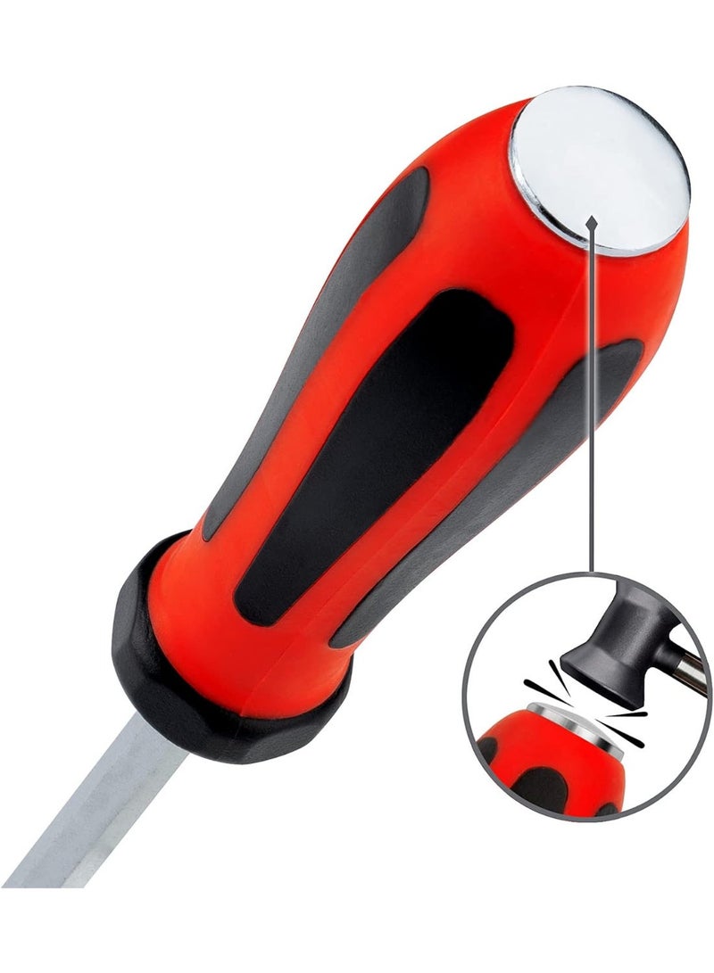 jetechtool جيتك كاب ضارب مفك براغي مشقوق، فولاذ Cr-V برأس مسطح مع طرف مغناطيسي، مقبض TPR ناعم مريح، بسمك 8 مم وطول 250 مم - GTH8-250- - Image 4