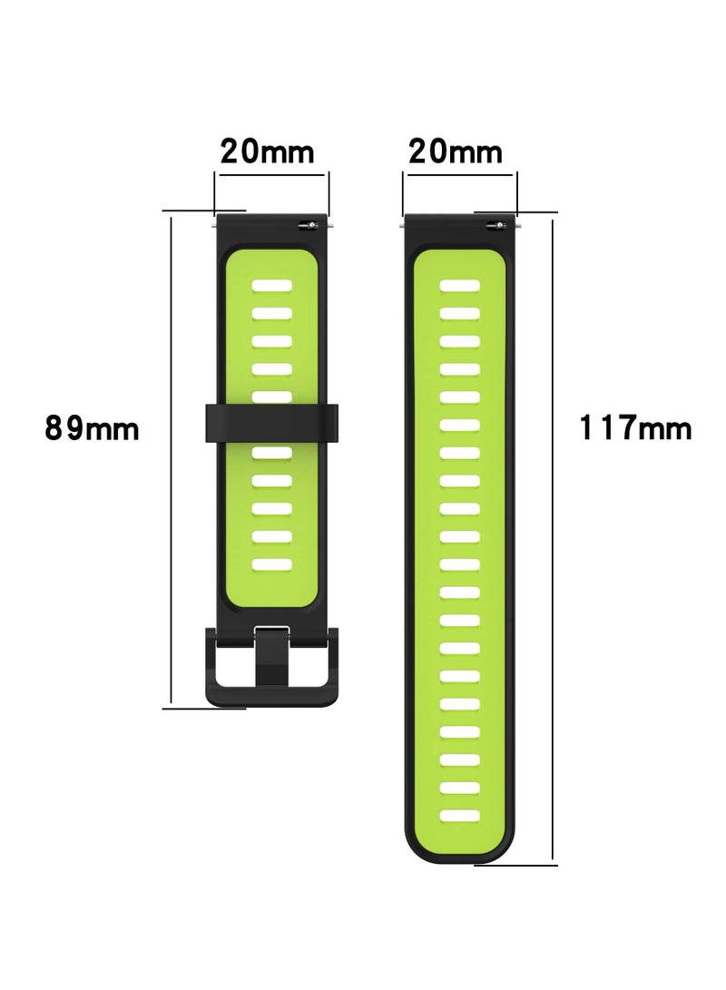 SOLARAE Silicone Replacement Straps for Huawei Watch GT3 42MM, 6 Pieces 20MM Two-tone Stripe Watch Bands Watch Accessories for Women Men Boys Girls - Image 2