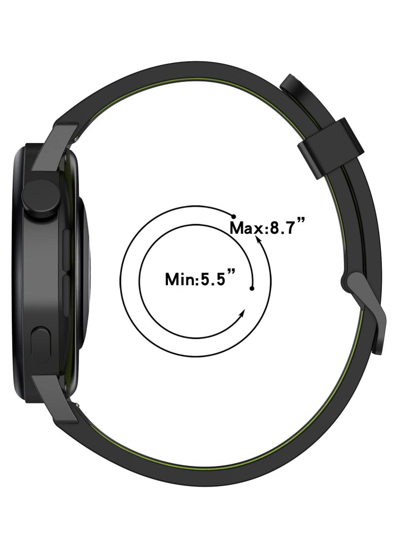 SOLARAE Silicone Replacement Straps for Huawei Watch GT3 42MM, 6 Pieces 20MM Two-tone Stripe Watch Bands Watch Accessories for Women Men Boys Girls - Image 3