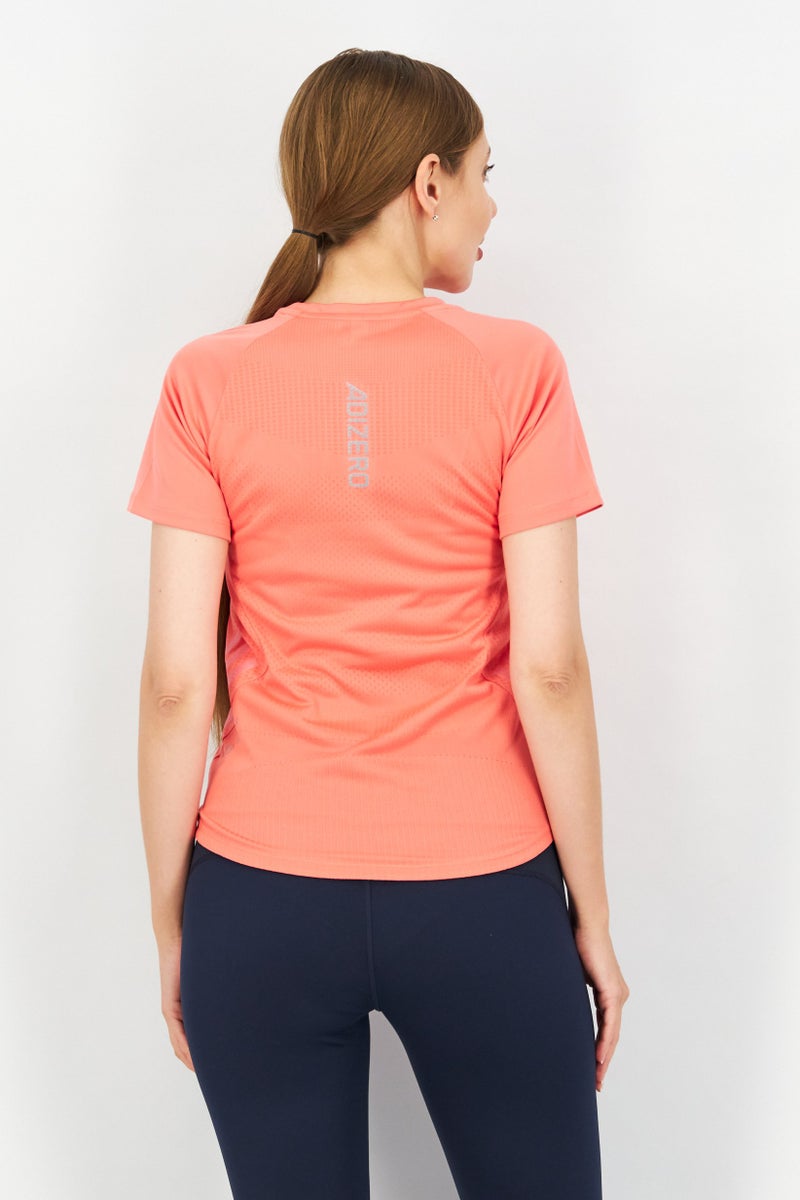 Adidas Women Sportswear Fit Short Sleeve Running T-Shirts, Coral Pink - Image 3