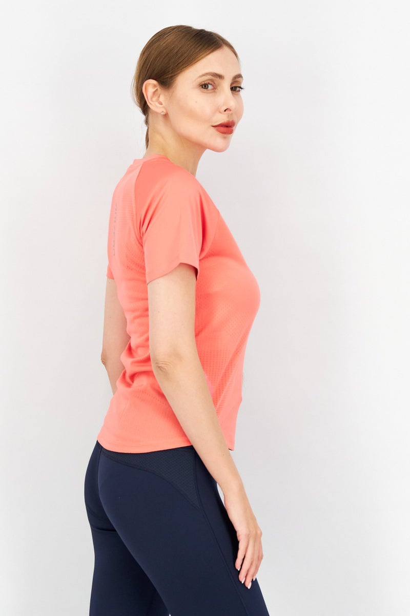 Adidas Women Sportswear Fit Short Sleeve Running T-Shirts, Coral Pink - Image 2