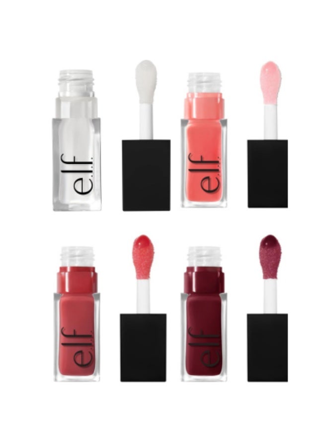 elf Glow Reviver Quad Goals Lip Oil Kit, Lip Gloss For A High-Gloss Finish & Sheer Wash Of Color, Non-Sticky, Vegan & Cruelty-Free, 4 Glosses - Image 2