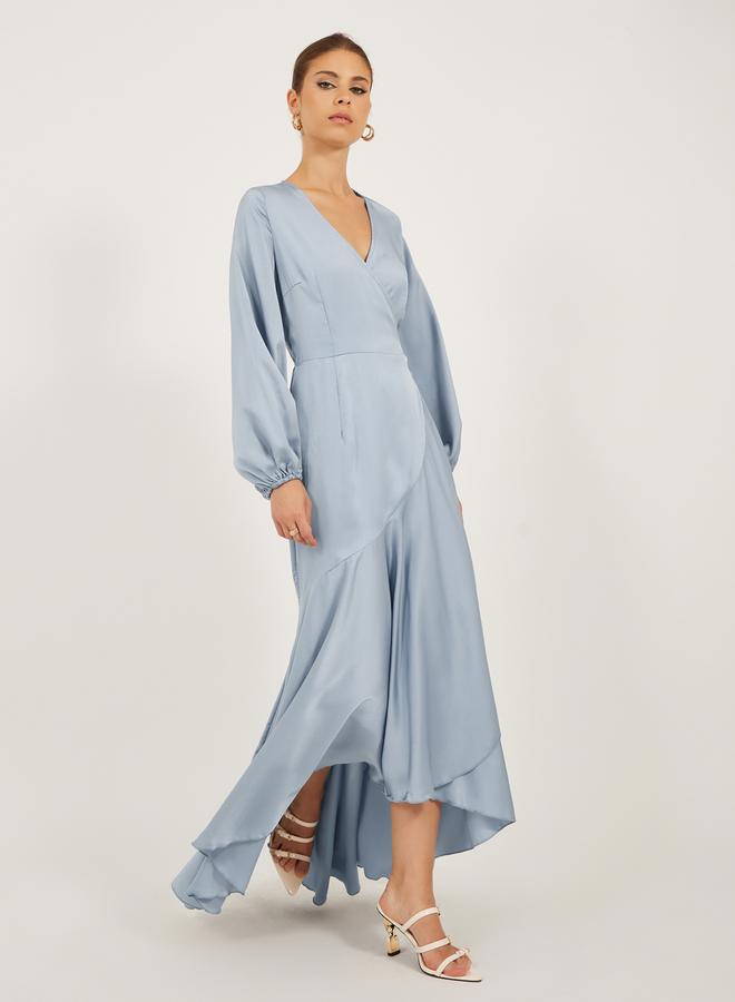 Styli Satin Wrap Dress - Image 2
