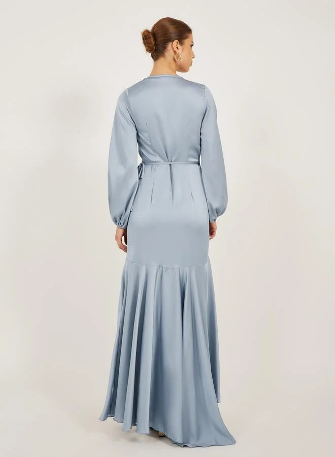 Styli Satin Wrap Dress