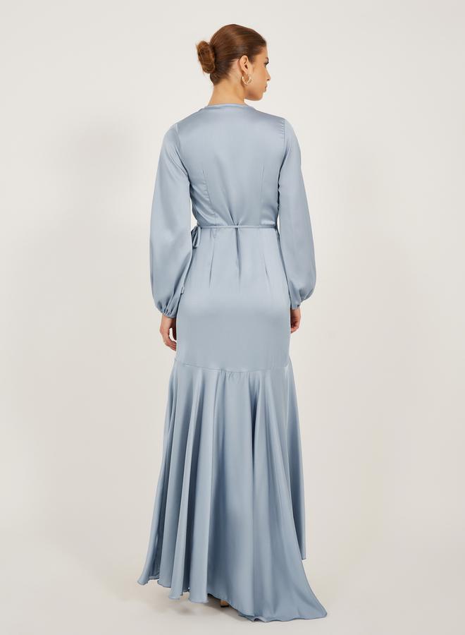 Styli Satin Wrap Dress - Image 5