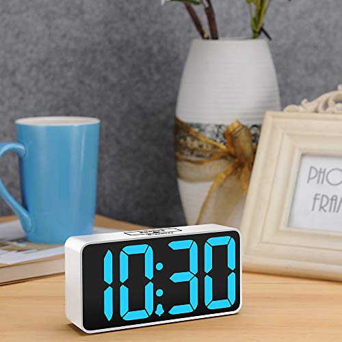 DreamSky Small Digital Alarm Clock for Bedroom, Large Big Numbers Display with Brightness Dimmer, Electric Bedside Desk Clock with USB Charging Port, Adjustable Alarm Volume, USB-C Adapter Powered - Image 5
