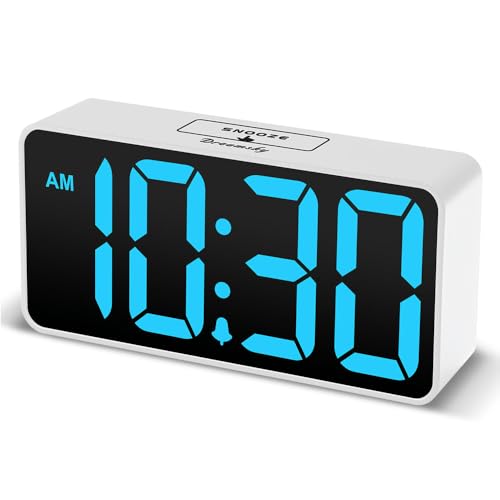 DreamSky Small Digital Alarm Clock for Bedroom, Large Big Numbers Display with Brightness Dimmer, Electric Bedside Desk Clock with USB Charging Port, Adjustable Alarm Volume, USB-C Adapter Powered - Image 1