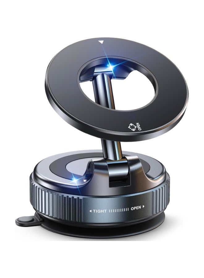 K007 Magnetic Suction Cup Phone Mount for Magsafe, 360° Adjustable Magnetic Car Phone Holder, Pocket Size Foldable Car Mount - Image 1