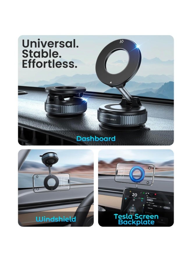 K007 Magnetic Suction Cup Phone Mount for Magsafe, 360° Adjustable Magnetic Car Phone Holder, Pocket Size Foldable Car Mount - Image 5