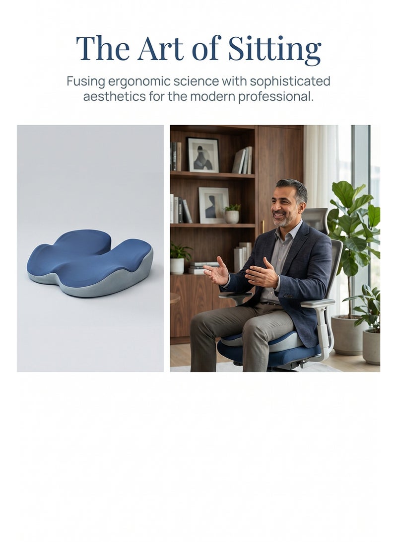 MEDOOSI Seat Cushion, Non-Slip Chair Cushion with Memory Foam, Tailbone Cushions for Pressure Relief, Computer & Car Seat Cushion (Blue) - Image 3