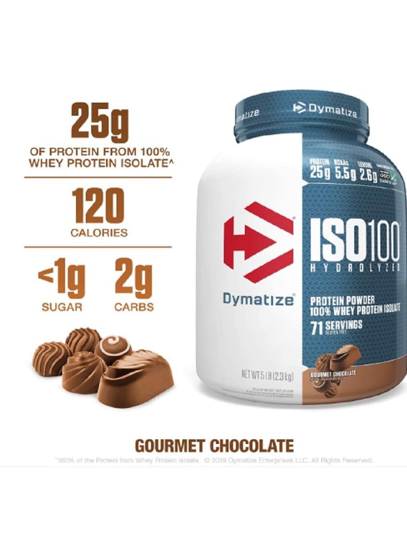 Dymatize ISO 100 Isolated Whey Protein aND Body Builder Creatine 30 Servings, 25g of Protein, 5.5g BCAAs- Gourmet Chocolate, 5 lb - Image 2