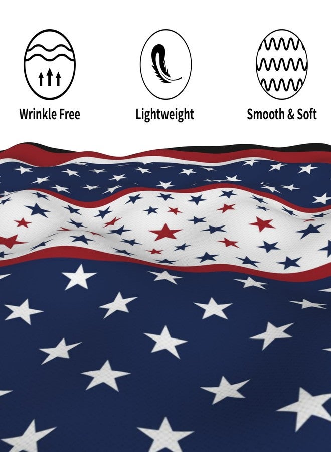 Aytipun 4th of July Patriotic Tablecloth Round 60 Inch American Memorial Day Red White Blue Star Stripe Independence Day Table Cloth Farmhouse Decor for Outdoor Indoor Party Kitchen Dinner Picnic - Image 5