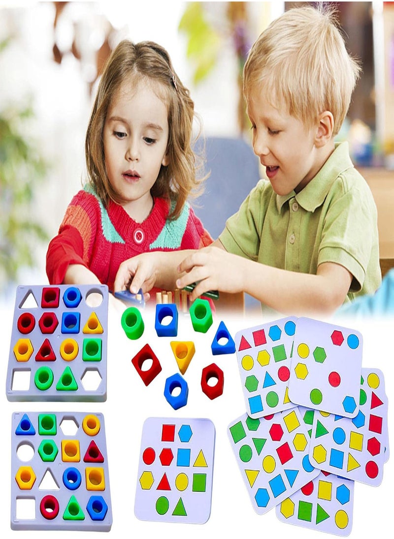 GGOOT - Geometric Shape Fast Matching Game, Board Game With Shape Puzzles For 2 Players, Children's Fast Reaction Concentration Training, Imroving Hand-Eye Coordination Educational Toy Geared - Image 1