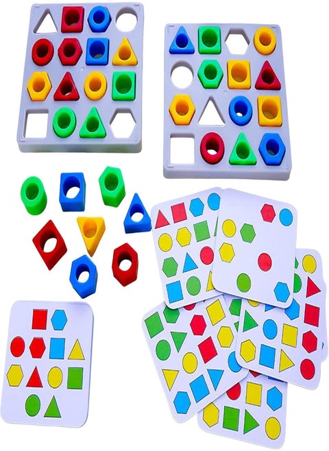 Geometric Shape Fast Matching Game, Board Game With Shape Puzzles For 2 Players, Children's Fast Reaction Concentration Training, Imroving Hand-Eye Coordination Educational Toy Geared