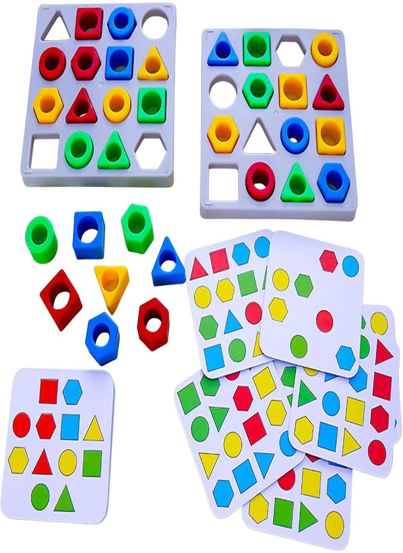 GGOOT - Geometric Shape Fast Matching Game, Board Game With Shape Puzzles For 2 Players, Children's Fast Reaction Concentration Training, Imroving Hand-Eye Coordination Educational Toy Geared - Image 1