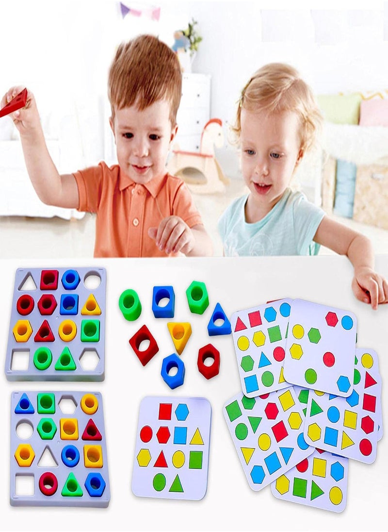 GGOOT - Geometric Shape Fast Matching Game, Board Game With Shape Puzzles For 2 Players, Children's Fast Reaction Concentration Training, Imroving Hand-Eye Coordination Educational Toy Geared - Image 1