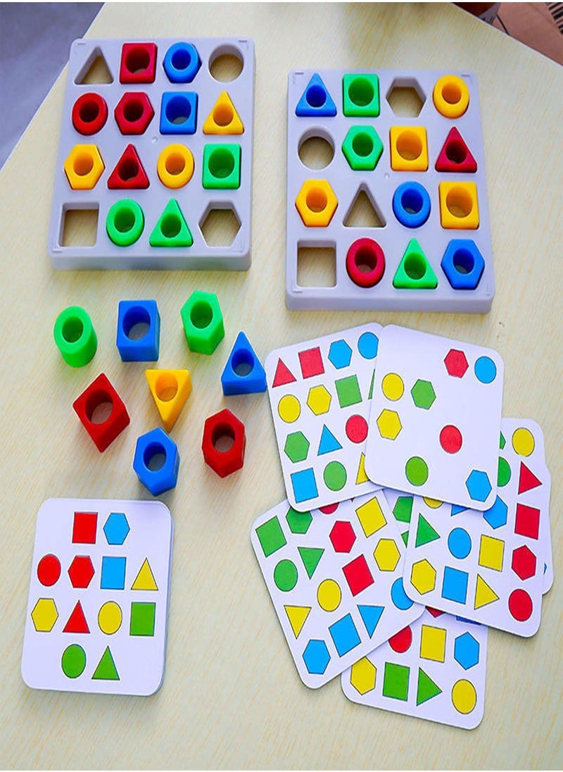 GGOOT - Geometric Shape Fast Matching Game, Board Game With Shape Puzzles For 2 Players, Children's Fast Reaction Concentration Training, Imroving Hand-Eye Coordination Educational Toy Geared - Image 1