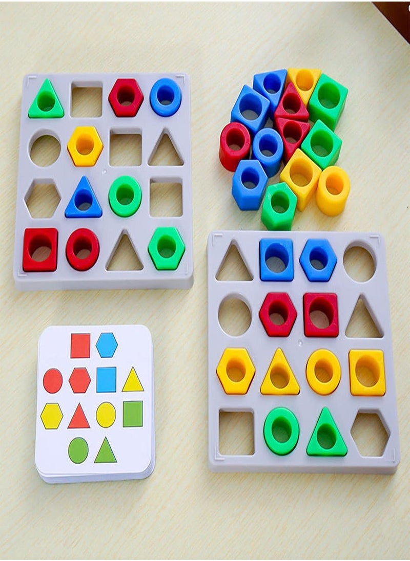 GGOOT - Geometric Shape Fast Matching Game, Board Game With Shape Puzzles For 2 Players, Children's Fast Reaction Concentration Training, Imroving Hand-Eye Coordination Educational Toy Geared - Image 1