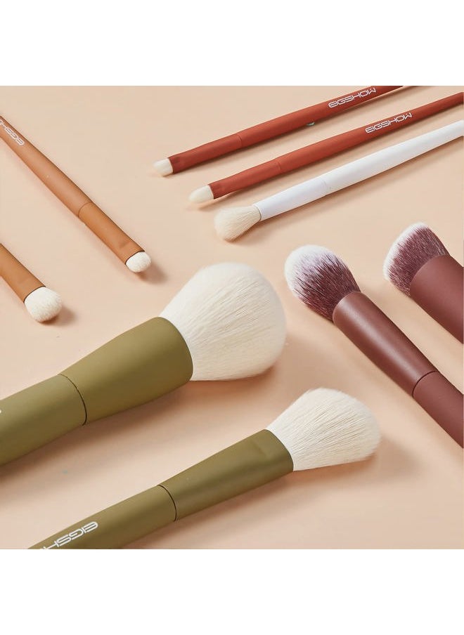 EIGSHOW - Makeup Brushes, EIGSHOW 5 Colors Essential Kabuki Makeup Brush Set with Ultra Soft Synthetic Fibers for Powder Blush Concealers Contouring Highlighting - Image 1