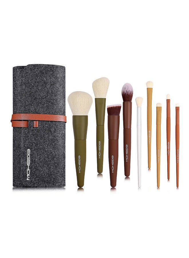 EIGSHOW - Makeup Brushes, EIGSHOW 5 Colors Essential Kabuki Makeup Brush Set with Ultra Soft Synthetic Fibers for Powder Blush Concealers Contouring Highlighting - Image 1