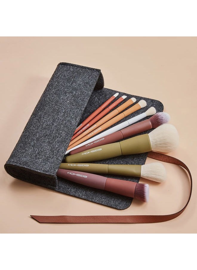 EIGSHOW - Makeup Brushes, EIGSHOW 5 Colors Essential Kabuki Makeup Brush Set with Ultra Soft Synthetic Fibers for Powder Blush Concealers Contouring Highlighting - Image 1