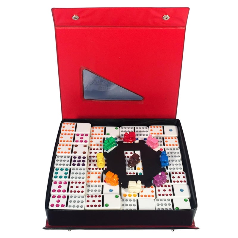 WE Games Mexican Train Dominoes Double Twelve Premium Ivory Tiles Colorful Dots Family and Adult Board Game - Image 3