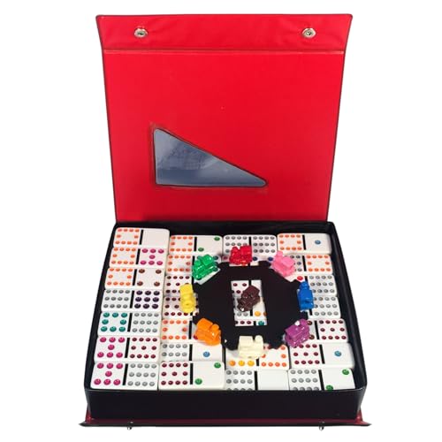 WE Games Mexican Train Dominoes Double Twelve Premium Ivory Tiles Colorful Dots Family and Adult Board Game - Image 1