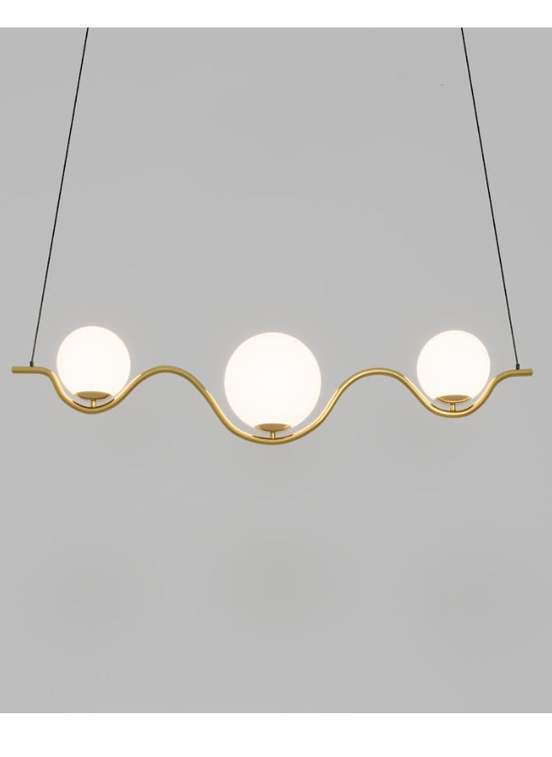 UCANDLE 3pcs gold modern chandelier with three circular bulbs  - Image 3