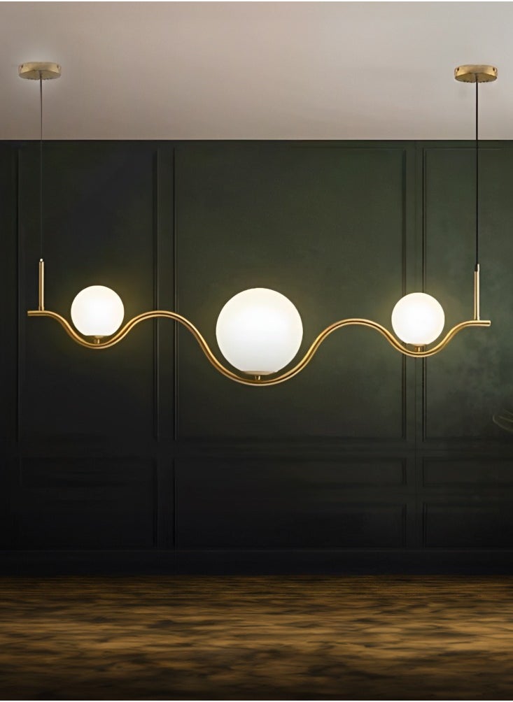 UCANDLE 3pcs gold modern chandelier with three circular bulbs  - Image 2