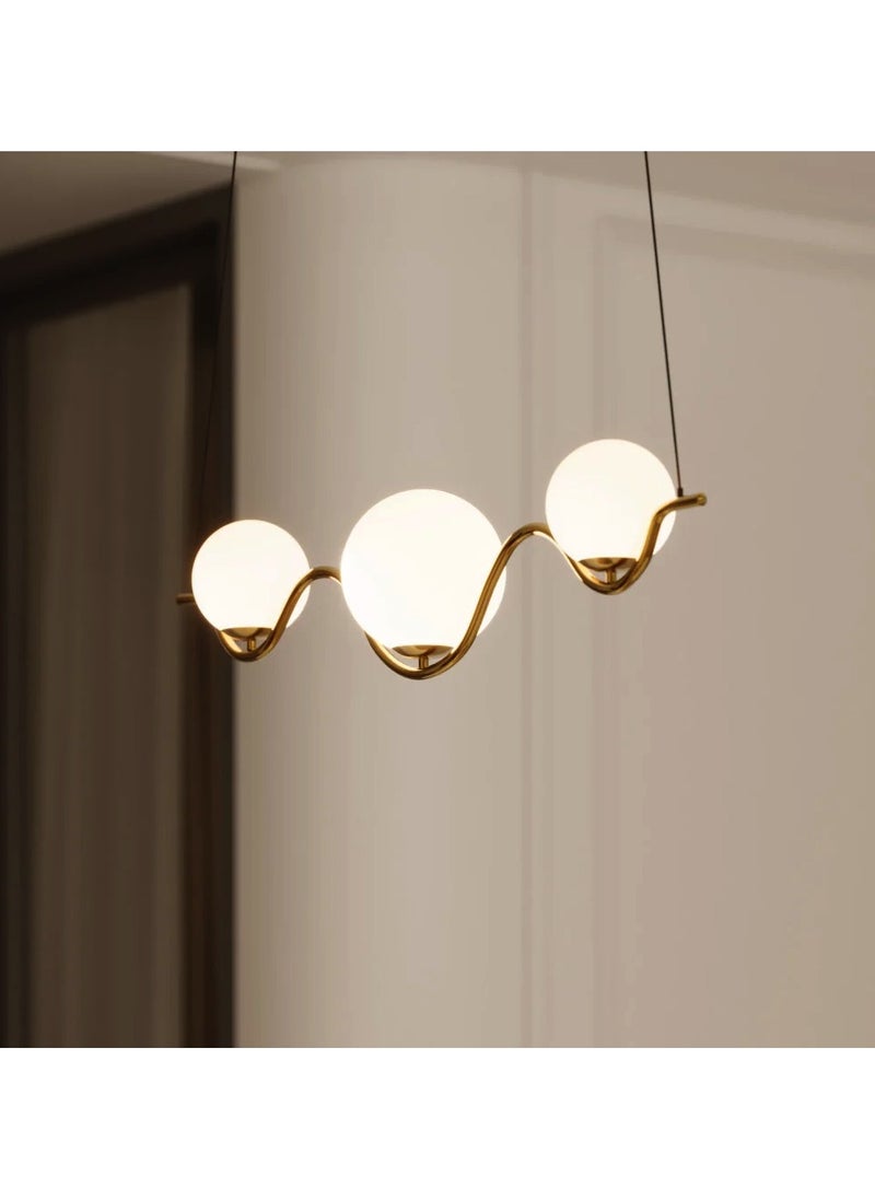 UCANDLE 3pcs gold modern chandelier with three circular bulbs  - Image 1