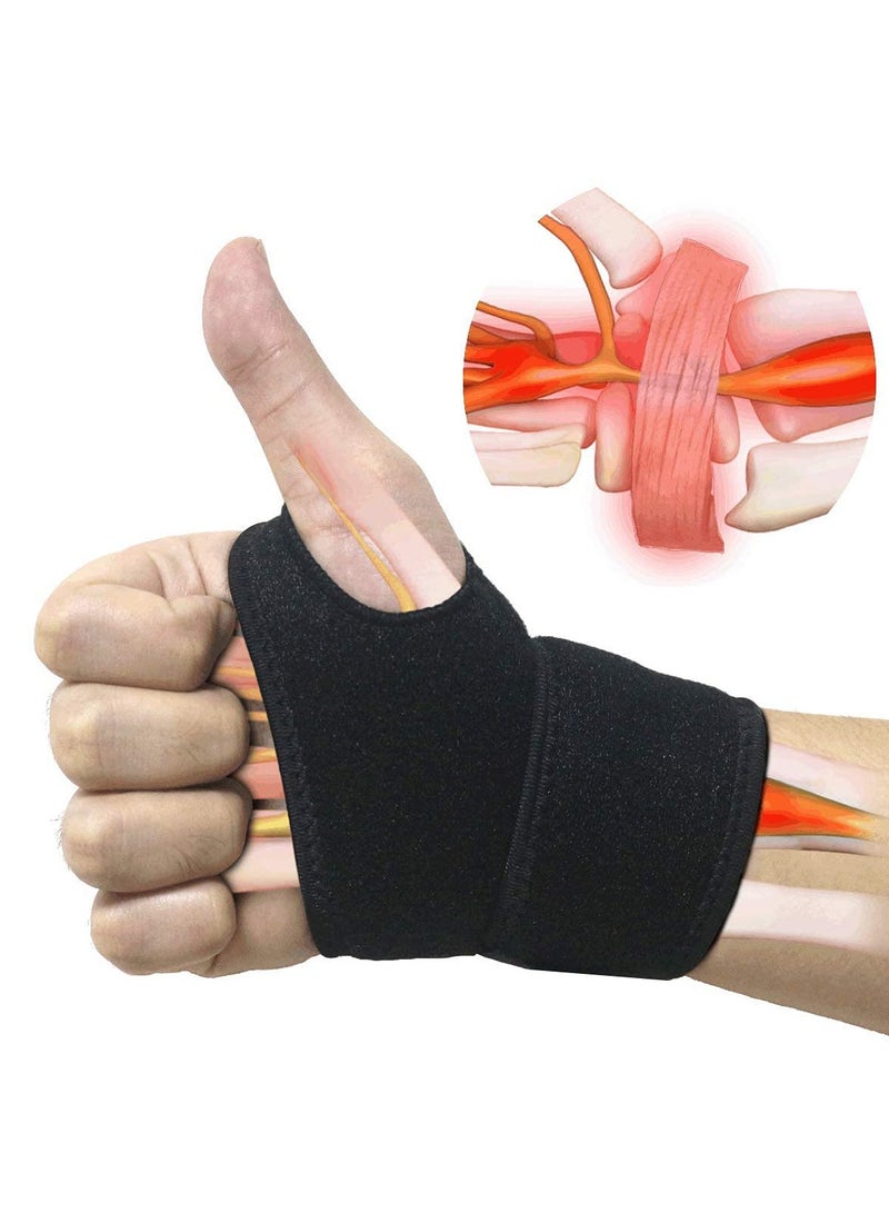 MJZ 1 Pair Wrist Support Braces for Carpal Tunnel, Adjustable Wrist Support Brace Stabilizer, Wrist Compression Wrap for Arthritis and Tendinitis Relief, Fitness Sports Weightlifting Wrist Straps  - Image 1