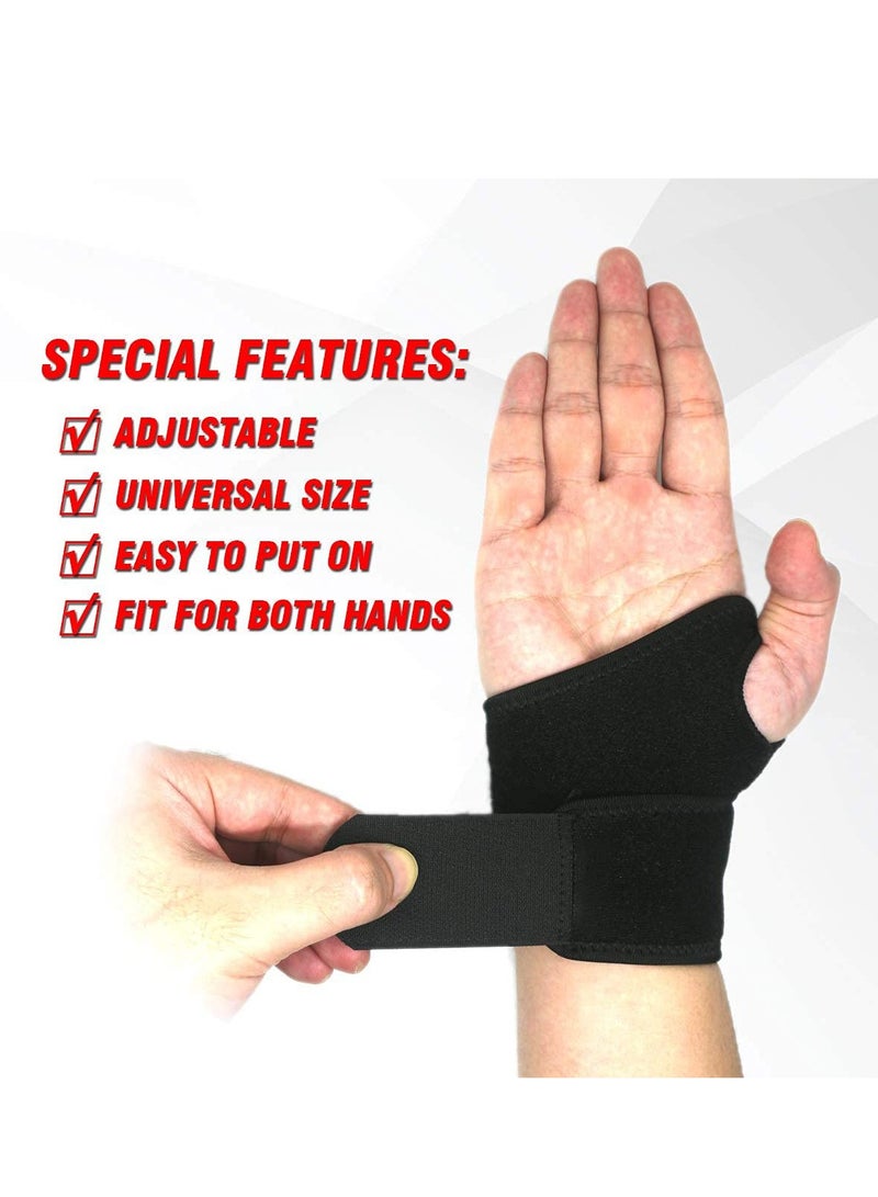 MJZ 1 Pair Wrist Support Braces for Carpal Tunnel, Adjustable Wrist Support Brace Stabilizer, Wrist Compression Wrap for Arthritis and Tendinitis Relief, Fitness Sports Weightlifting Wrist Straps  - Image 5