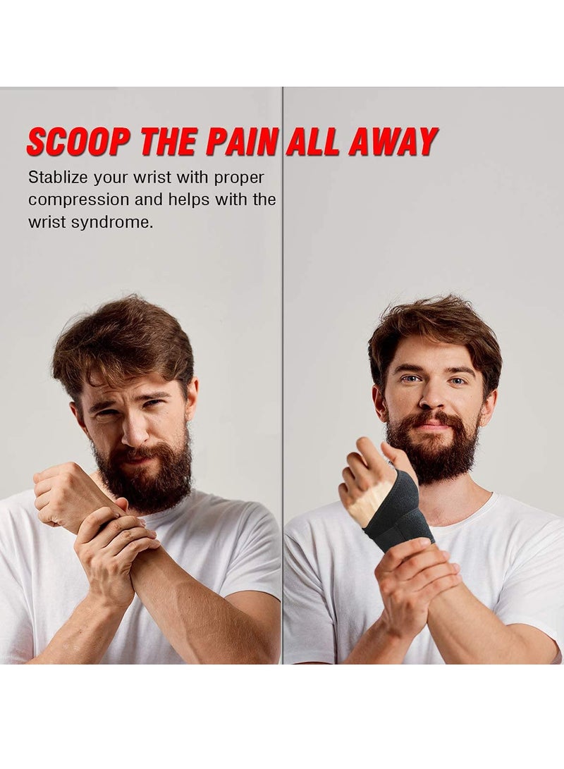 MJZ 1 Pair Wrist Support Braces for Carpal Tunnel, Adjustable Wrist Support Brace Stabilizer, Wrist Compression Wrap for Arthritis and Tendinitis Relief, Fitness Sports Weightlifting Wrist Straps  - Image 2