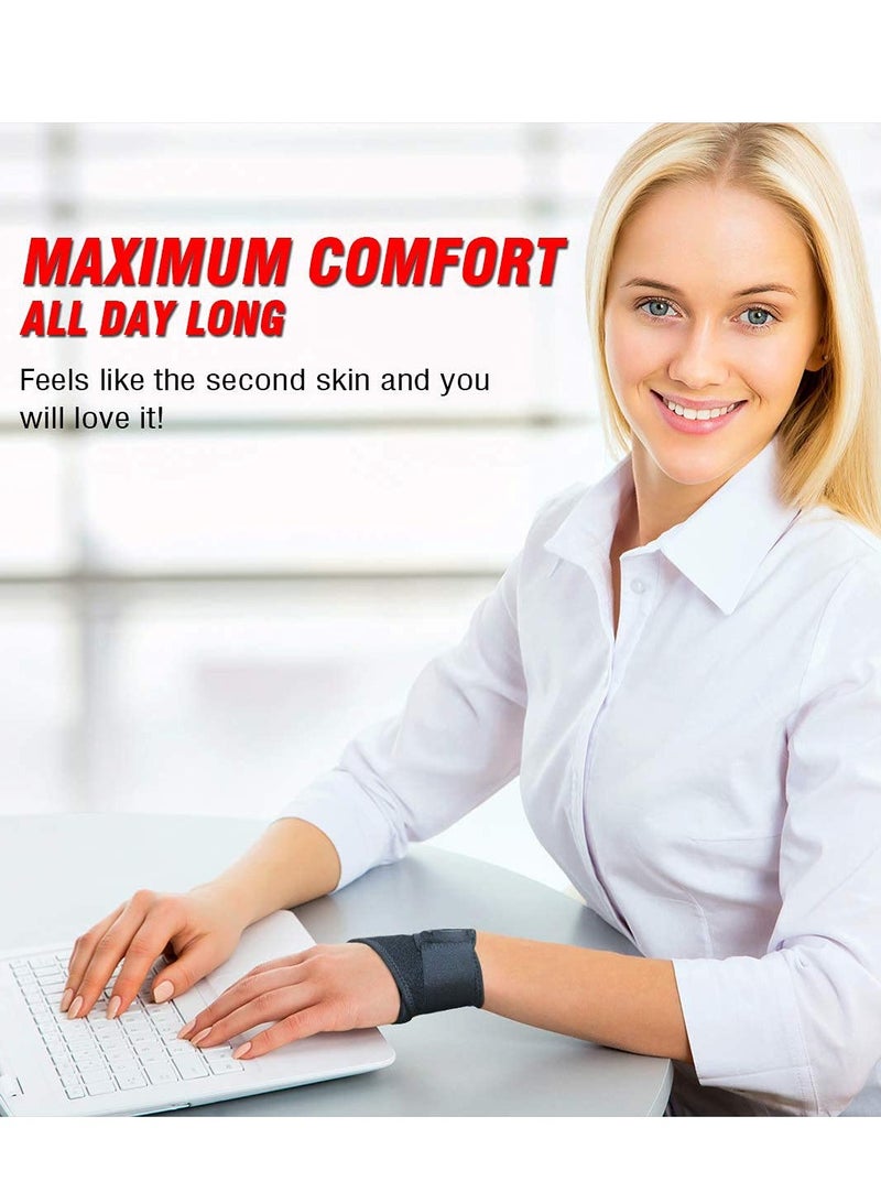 MJZ 1 Pair Wrist Support Braces for Carpal Tunnel, Adjustable Wrist Support Brace Stabilizer, Wrist Compression Wrap for Arthritis and Tendinitis Relief, Fitness Sports Weightlifting Wrist Straps  - Image 3