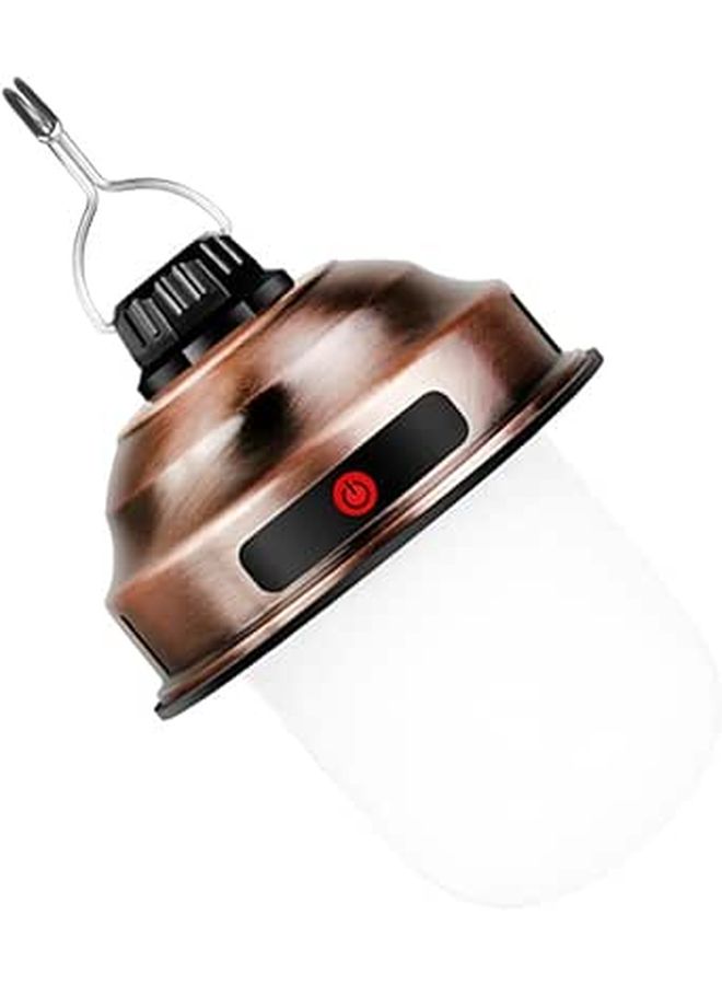 STOBAZA Rechargeable Led Camping Lantern Retro Copper Portable Tent Light for Hiking BBQ - Image 1