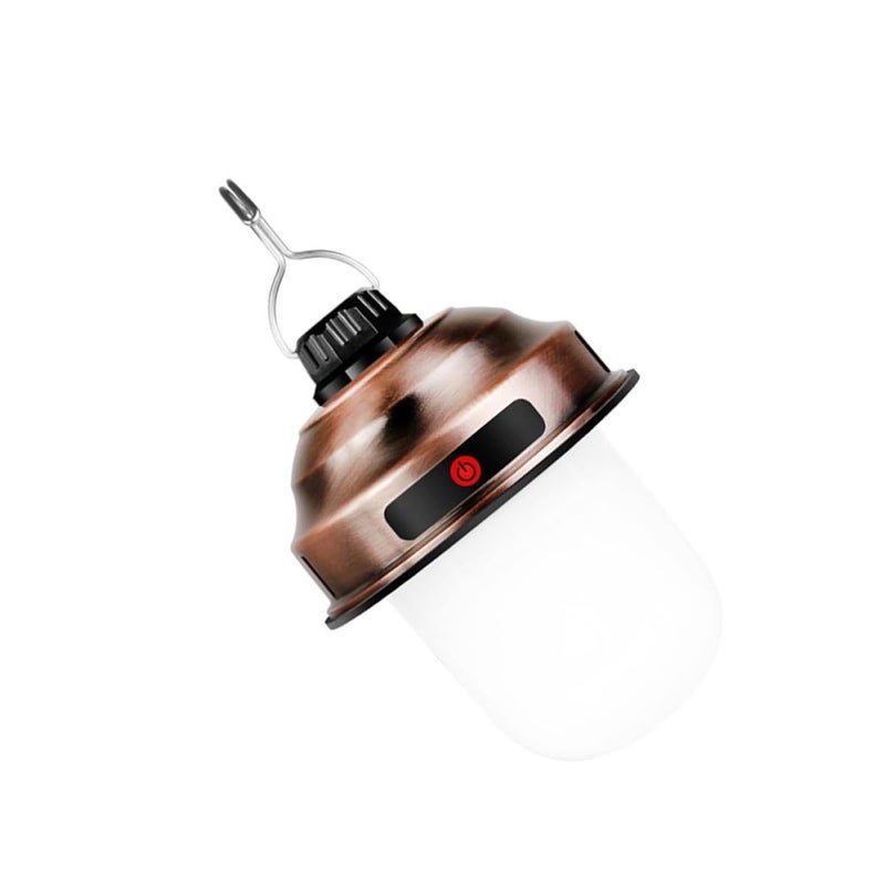 STOBAZA Rechargeable Led Camping Lantern Retro Copper Portable Tent Light for Hiking BBQ - Image 2