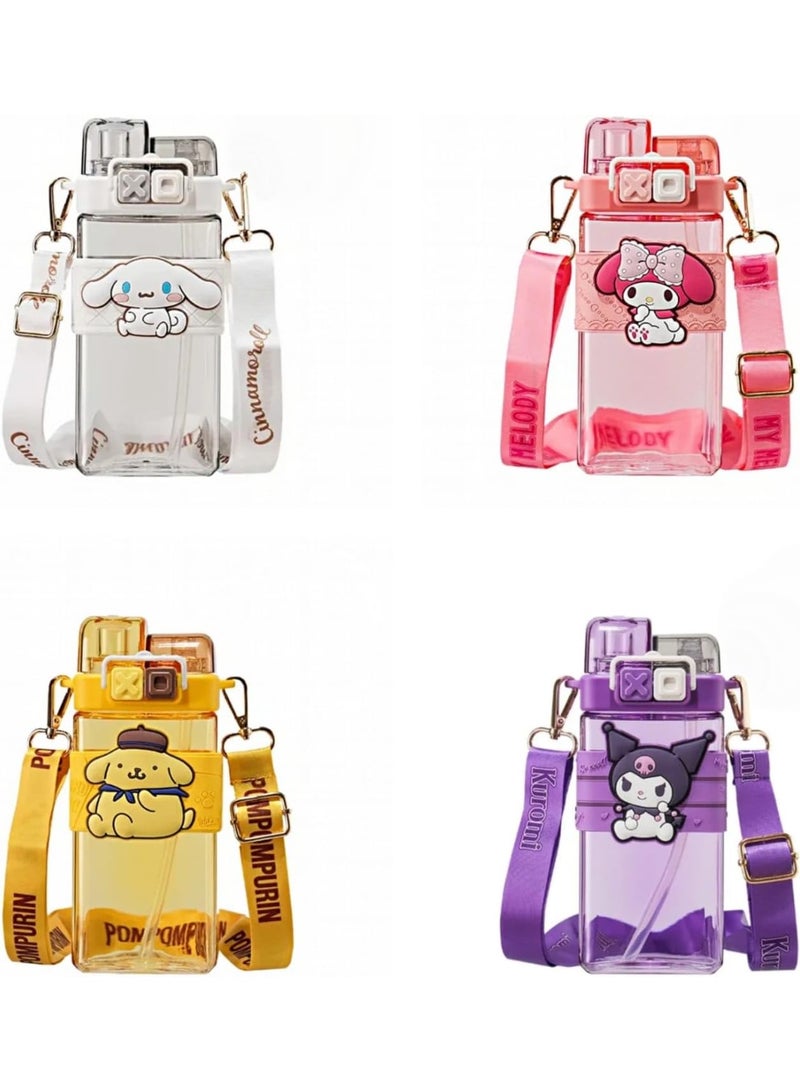 Hello Kitty by Sanrio Kids Water Bottle with Shoulder Strap, Available in Multiple Colors, 570 ML, Cartoon Design - Image 1