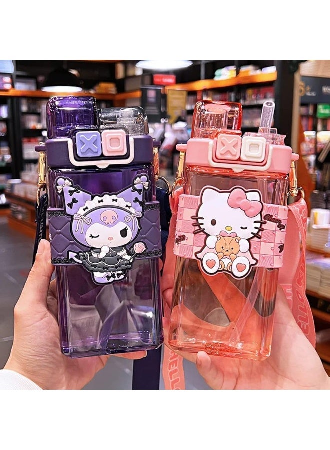 Hello Kitty by Sanrio Kids Water Bottle with Shoulder Strap, Available in Multiple Colors, 570 ML, Cartoon Design - Image 2