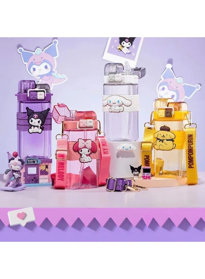 Hello Kitty by Sanrio Kids Water Bottle with Shoulder Strap, Available in Multiple Colors, 570 ML, Cartoon Design - Image 5