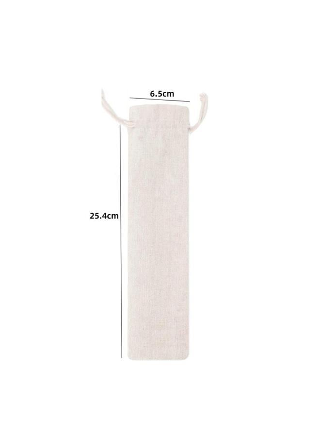 Stainless Steel Tableware Storage Bag Straw Flannel Bag Cotton And Linen Gift Bag Spot Can Add Logo