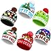 MGparty 6 Pack Christmas Hats LED Light Up Beanie Knit Hats Holiday Winter Snow Caps for Adults Kids - Image 3