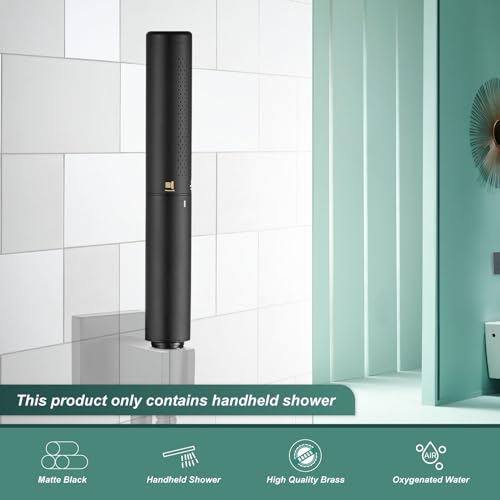 Heyalan Hand Held Shower Wand, High Pressure Handheld Head with Strong Flow, Luxury Spray for Bathroom,Dual Function,Matte Black - Image 5