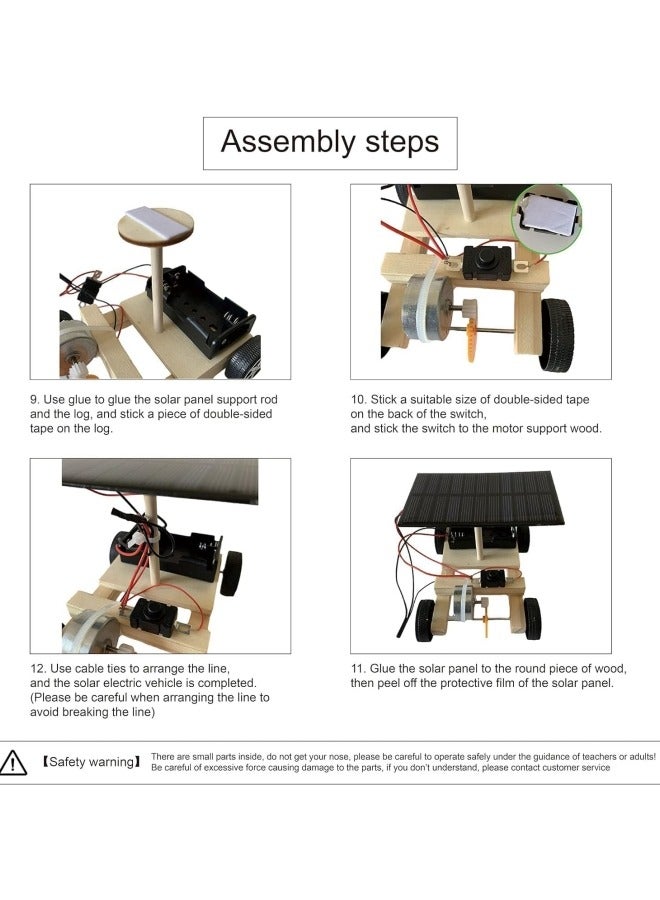 3Pcs Science kit, Solar Car Model Kits Wooden Remote Car, Science Experiment Kit, DIY Model Cars Kit Educational Building Toys - Image 5