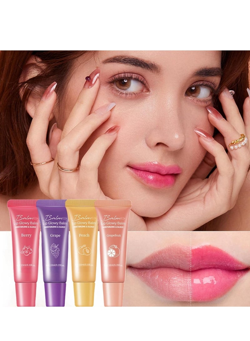بالم مرطب الشفاه ، مرطب الشفاه ، مرطب الشفاه للشفاه المتشققة ، مجموعة مرطب الشفاه ، مرطب الشفاه للشفاه الجافة ، بلسم إصلاح الشفاه ، مرطب الشفاه بالفواكه (4 نكهات) - Image 2