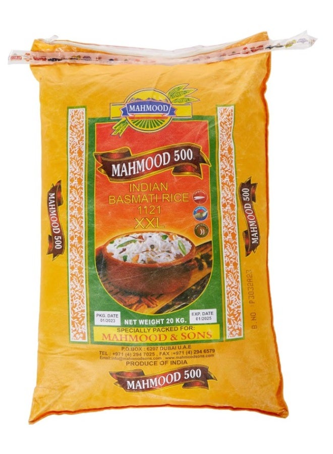 MAHMOOD 500 Indian Basmati Rice 1121 XXL - 20 Kg - Image 1