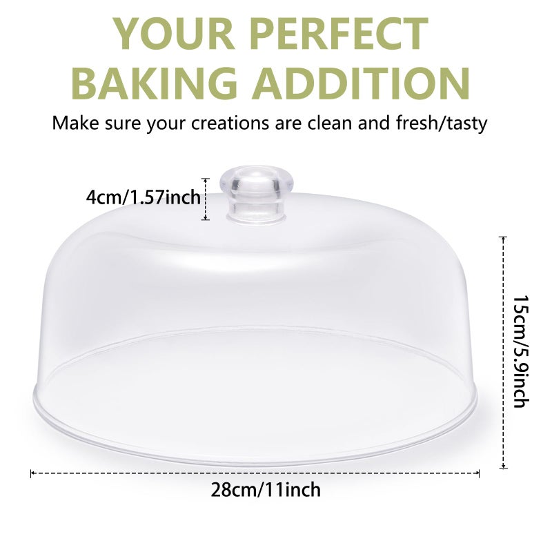 CozyState 11-inch Plastic Acrylic Cake Dome Cover, Suitable for Cake Stand Plates Transparent Cake Cover(Transparent Handle) - Image 2