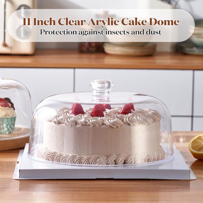 CozyState 11-inch Plastic Acrylic Cake Dome Cover, Suitable for Cake Stand Plates Transparent Cake Cover(Transparent Handle) - Image 4