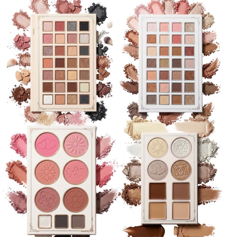 Makeup Palette,Eyeshadow & Highlighter & Blush & Contouring,4-Layer Book-Style Foldable Makeup Palette Set,Matte Glitter Metallic Shimmer, Highly Pigmented Long Lasting Make Up Pallet (book)